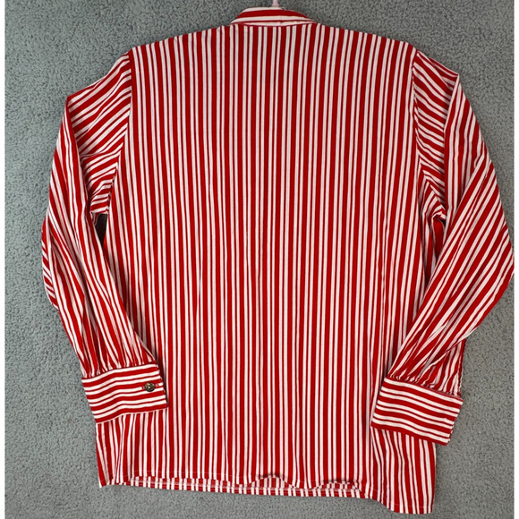 Unisex Red White Candy Cane Top Long Sleeve Button Cuff Handmade Long Sleeve - Picture 9 of 12